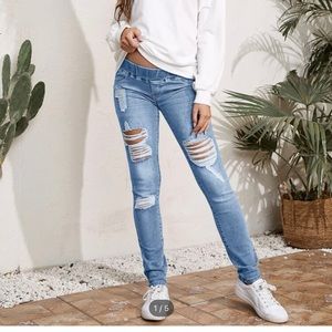 Maternity tipped detail skinny jeans